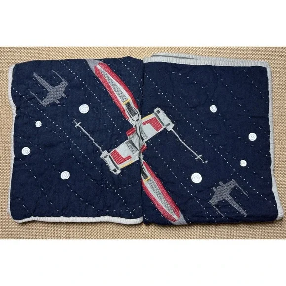 Pottery Barn Star Wars Tie Fighter Sham SET Standard Quilted Blue