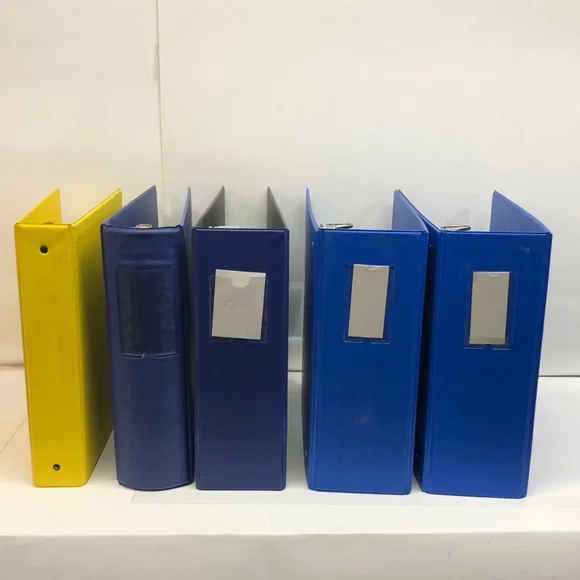 5- 3 Ring Binders: assorted sizes