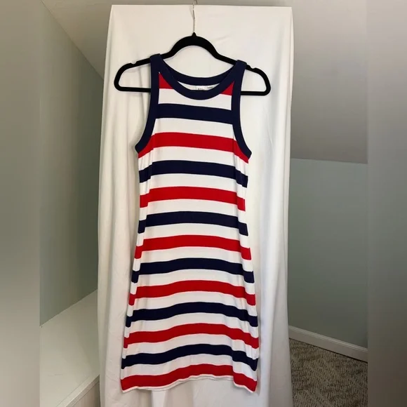 GAP Sleeveless Striped Dress - Red, Navy & White size small