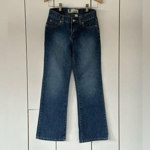 Gap Vtg Y2K Flare Jeans Girls Sz 8 Stretch Retro 70s 90s