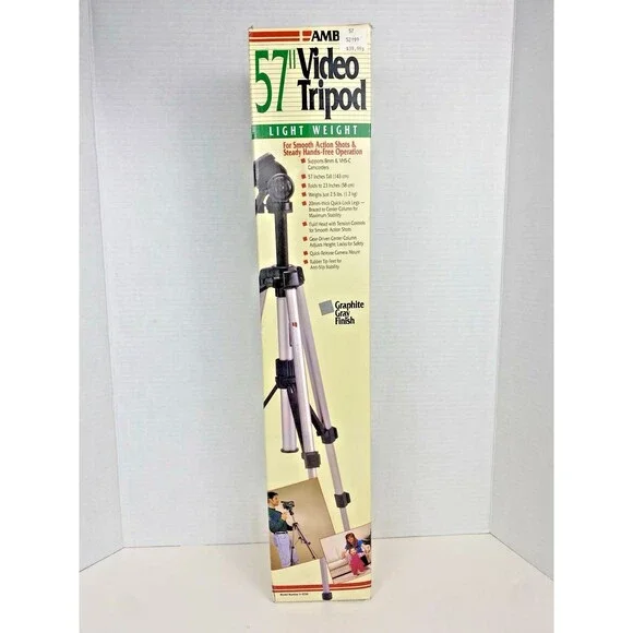 Ambico V-0554 Camera Camcorder Tripod Vintage Tripod 1994 *NEW IN BOX*
