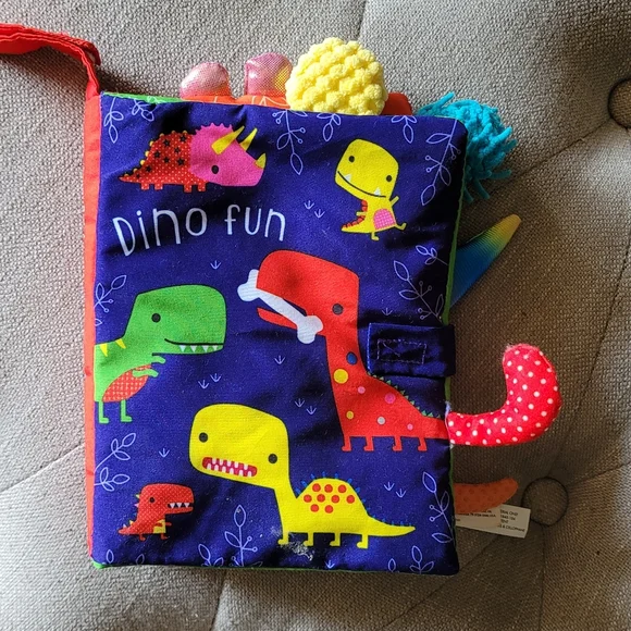 Sensory Snuggables Dino Fun‎ Make Believe Ideas Baby Crinkle Book Toy Sensory