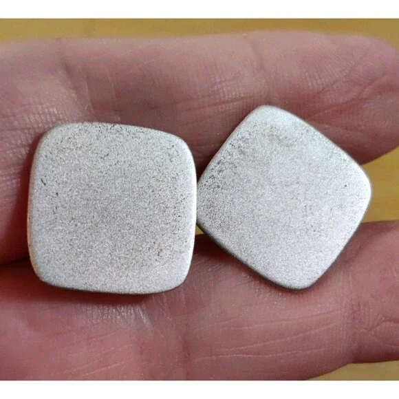 Vtg 925 Sterling Silver Top N.S. Meyer, NY Matte Finish Square Cufflinks