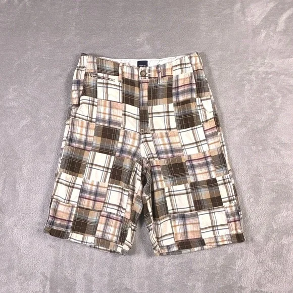 Gap Madras Patchwork Plaid Shorts Youth 14 Preppy Coastal Cotton Y2K Summer
