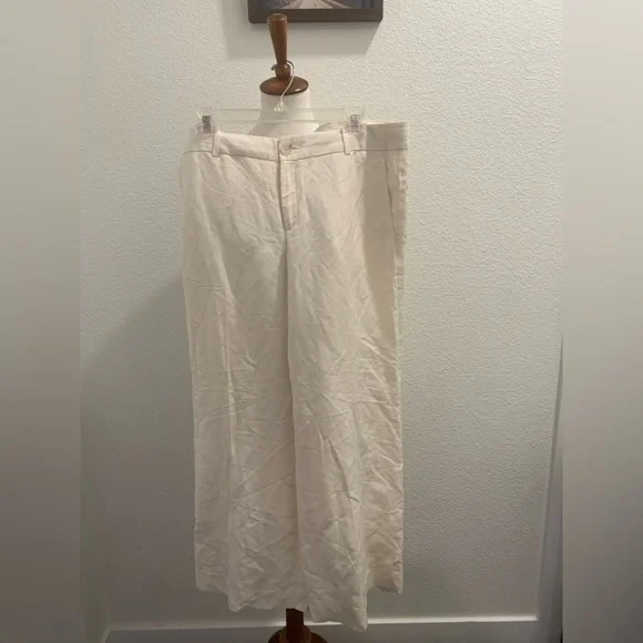 Banana Republic Cream Chinos High-Waisted Elegant