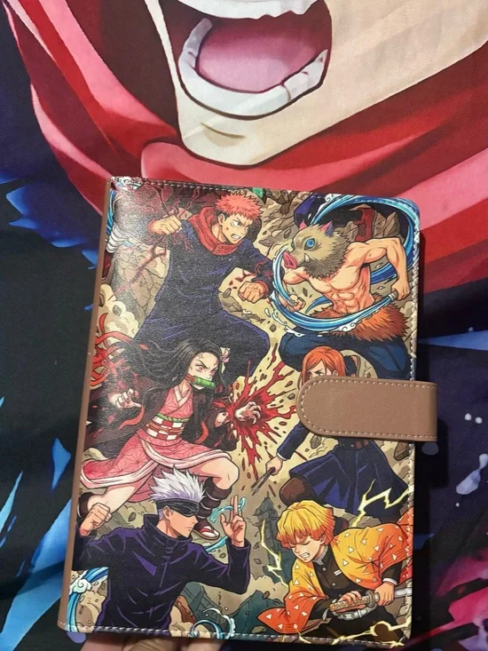 Limited edition a5 Anime Binder Demon Slayer & Jujetsu Kaisen magnetic closure