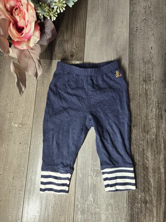 Baby Gap Navy Striped Cuff Kids Pants - Baby Bottoms - Size 3-6m Baby Boy EUC