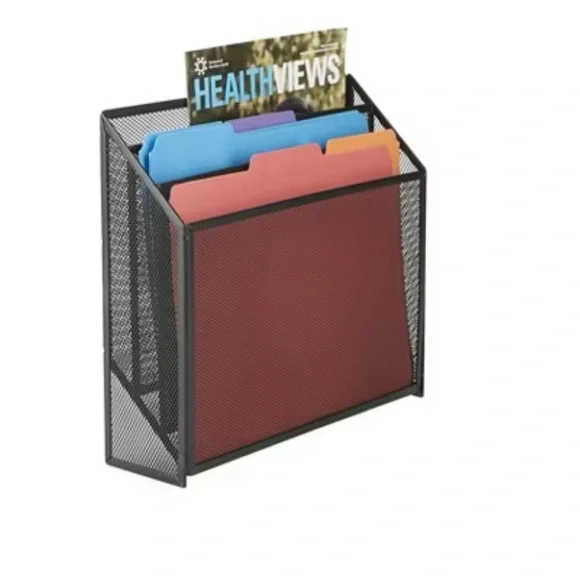 Mind Reader 3-Tier Jumbo Metal Mesh File Holder, Black