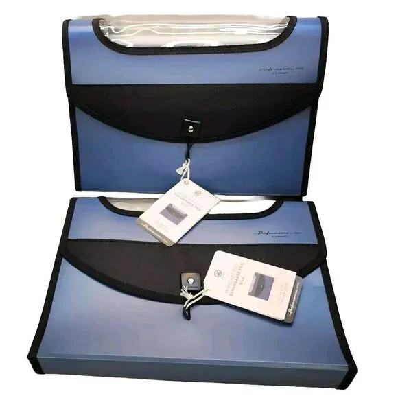 2 New U BRANDS Performance Series Poly 13 Pocket Expandable File Folder Blue