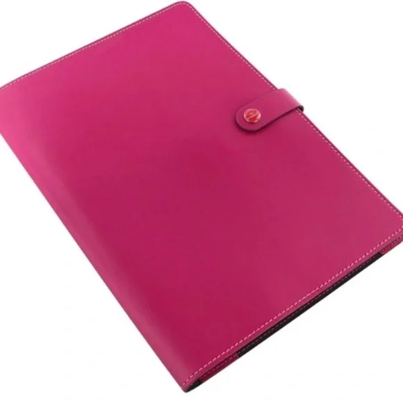 SALE - FILOFAX A4 Leather Folio -Raspberry