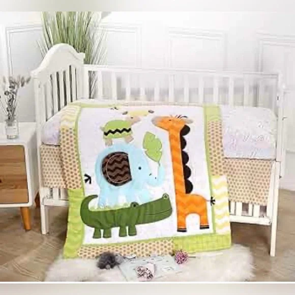 Circo 2pz Jungle Friends Baby Quilt - Green,‎ Orange, Blue