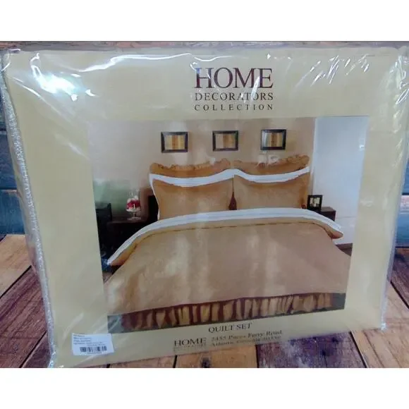 NEW Bedding 100% COTTON QUILT + PILLOW SHAMS SET Beige Twin Full Queen Blanket
