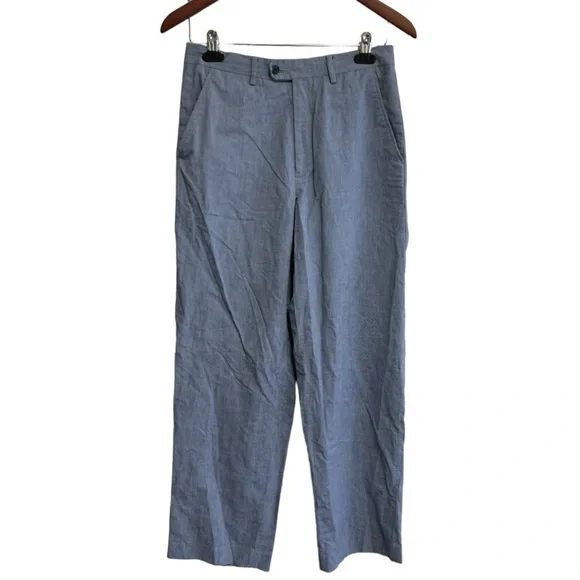 J Crew Pants Mens Slacks Chinos 29x30 Blue Flat Front Cotton