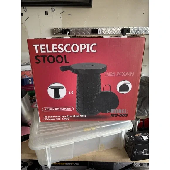 Telescopic Folding Stool MO-005 Portable Adjustable Seat – 180kg Capacity