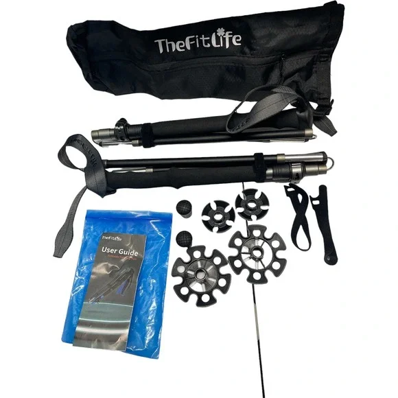 The Fit Life Folding Hiking Backpacking Camping Poles W/11 Pieces 4'-5