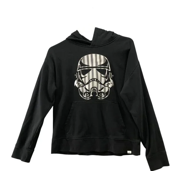 Gap Boys XL (12) Star Wars Hoodie Sweatshirt Black‎ Pullover Fleece