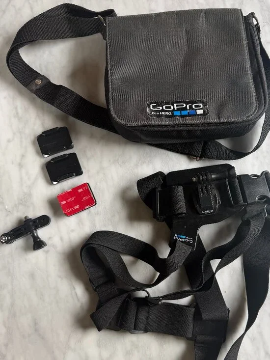 Moving Sale - GoPro Chest Mount Harness + Travel Case + New Adhesive Mounts