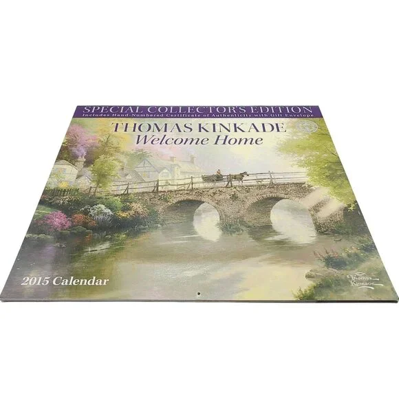 Thomas Kinkade Welcome Home 2015 Collectors Edition Wall Calendar 12x13.5 Inches