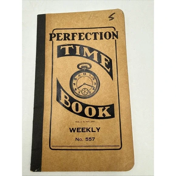 Perfection Weekly Time Book Vintage Booklet Keep Up With Your Time‎