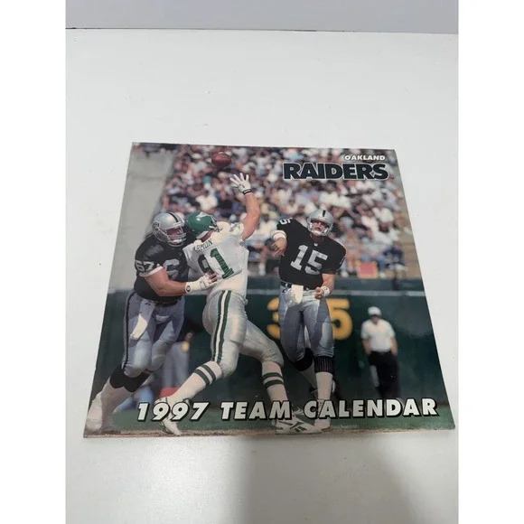 NFL Oakland Raiders Team Calendar 1997 Vintage Clean