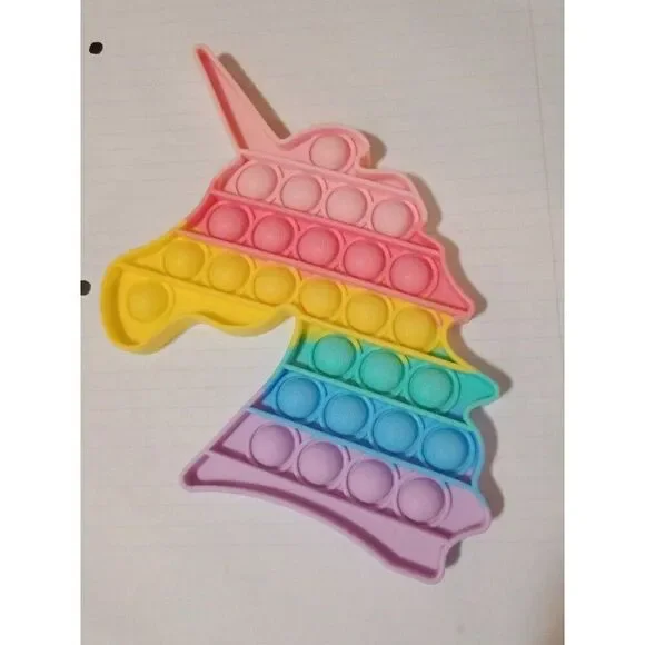 Fidget Toy Pastel Rainbow Unicorn Push Pop Bubble Pastel Rainbow Sensory