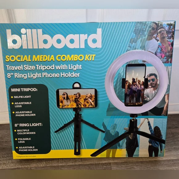 Billboard Social Media Combo Kit with Ring Light and Tripod