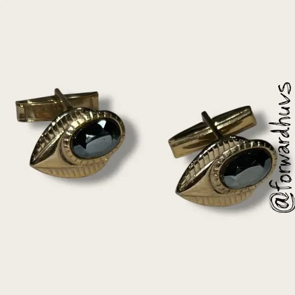 Bundle Sale 3 for $15 | Cufflinks with Black Centers - Incomplete Back