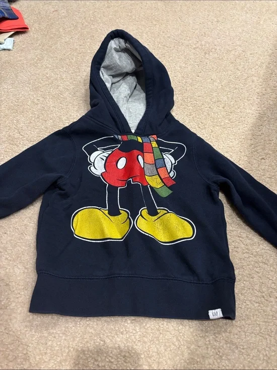 GAP Navy Mickey Mouse Pullover Hoodie with Yellow Shoes