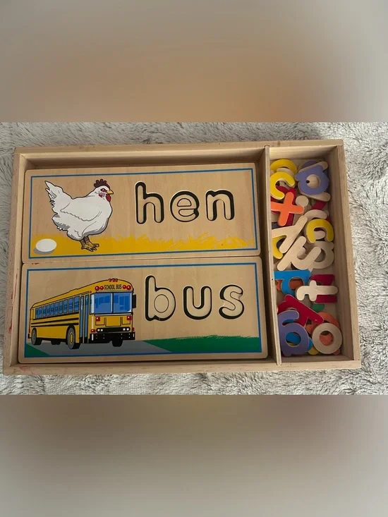 Melissa & Doug Educational Learning See and Spell Wooden Word Puzzles