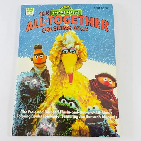 The Sesame Street All-Together Coloring Book 1978 Whitman Illustrated Uncolored
