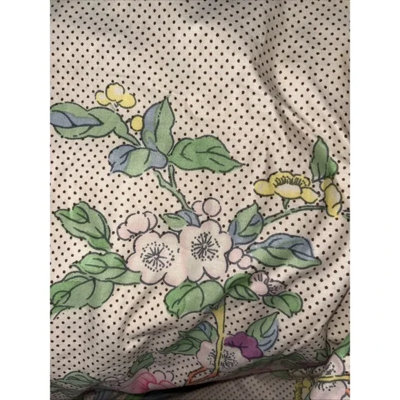 VTG Bedspread Light Weight Pink White floral Hand‎ sewn cotton Blanket 84x92