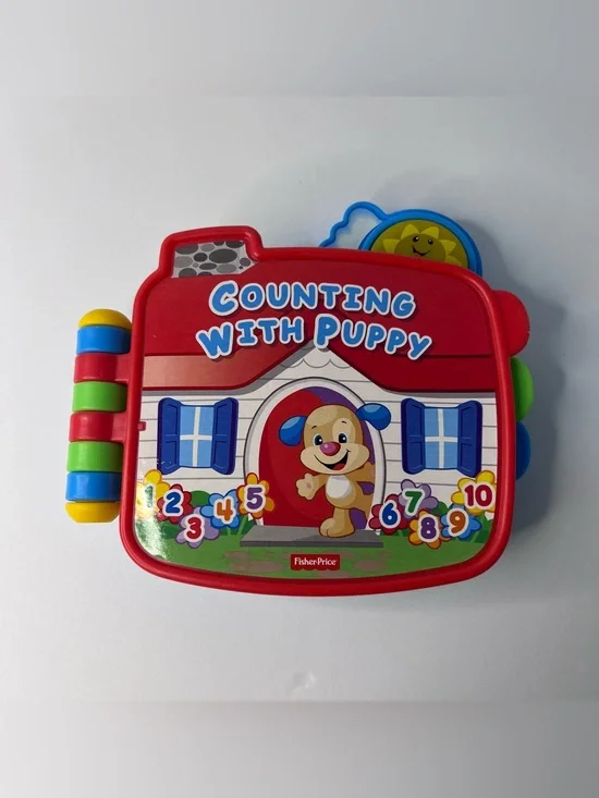 *Tested Works* Fisher Price Counting With Puppy Book Laugh & Learn 6-36 Mo.