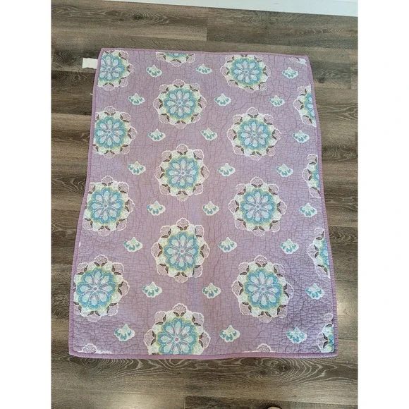 Pottery Barn Kids‎ Baby Crib Quilt Purple Brooklyn Mandala Toddler Blanket #k2