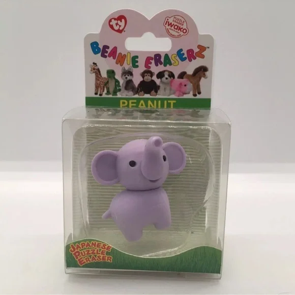 Ty Beanie Eraserz Peanut the Elephant Japanese Puzzle Eraser NEW!