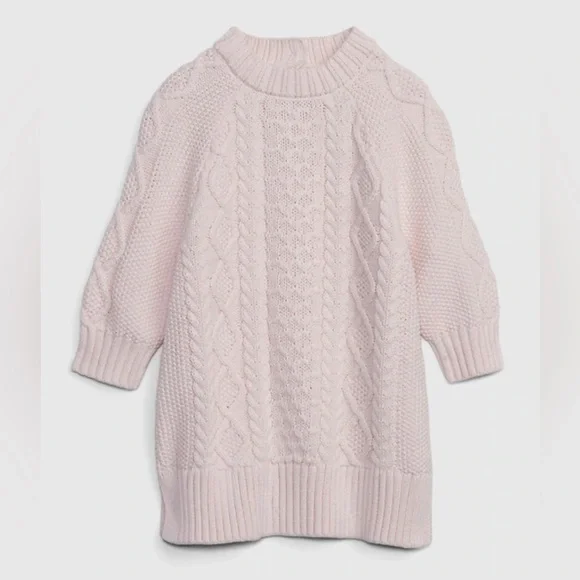 Baby Gap Cable Knit Long Sleeve Sweater Dress 100% Cotton Size 6-12 Months