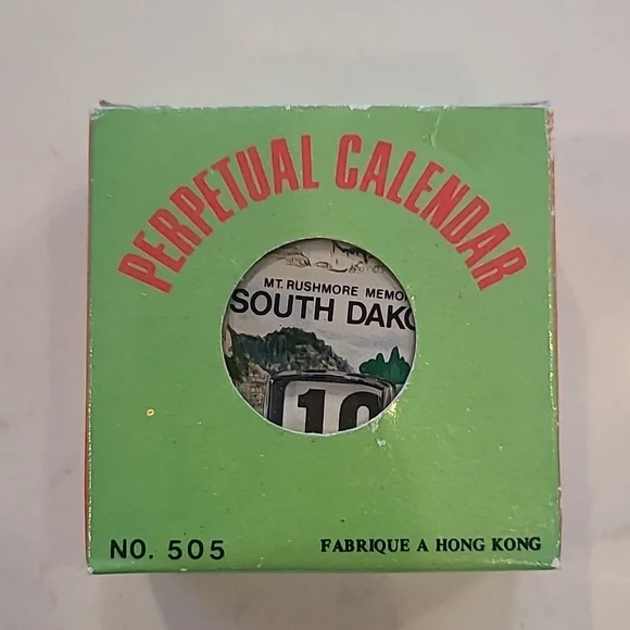 Vintage South Dakota Perpetual Calendar New in Box