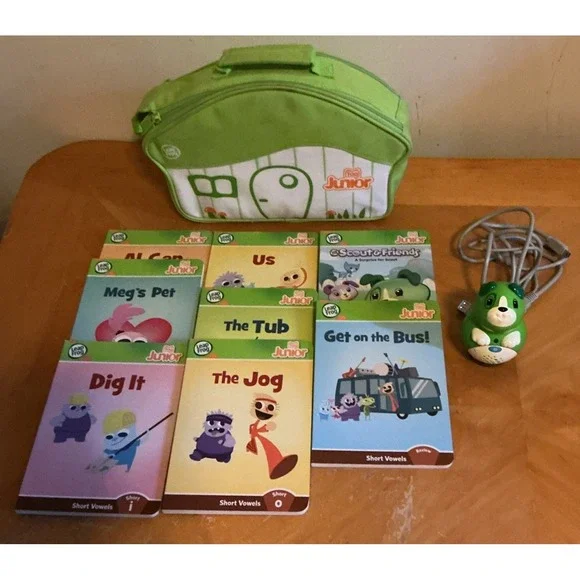 Leap Frog Leapfrog Tag Junior Jr.‎ W/ Storage Bag + 8 Books Tested & Working