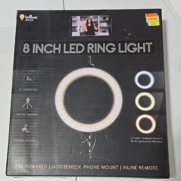 Black LED Ring Light with Metal Tripod