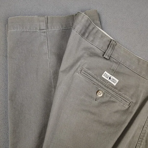 VINTAGE Polo Ralph Lauren Khaki Pants Men 39x30 Olive Pleated Classic Old Money