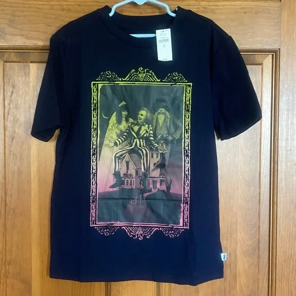 NWT Gap Warner Bros Beetlejuice navy short sleeve shirt, M/8