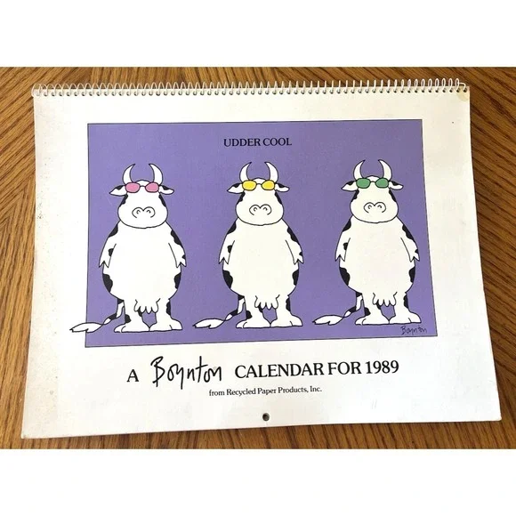 Vintage Sandra Boynton Calendar 1980s 1989 Illustrations Art Collectible Retro