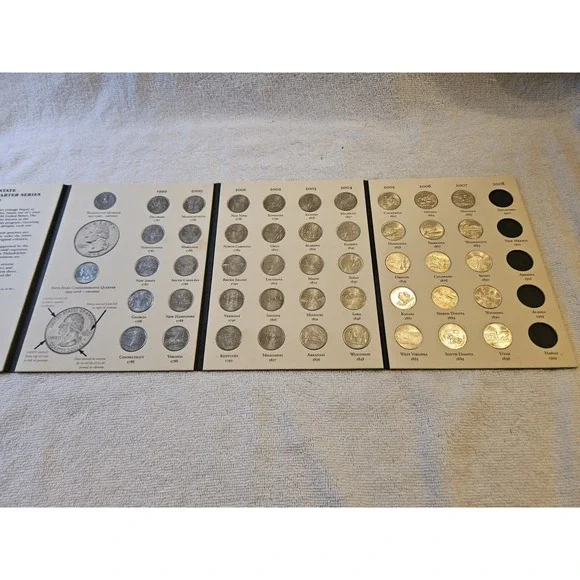 1999~2008 State Commemorative Quarters~ 45 Coins Missing 08 Coins
