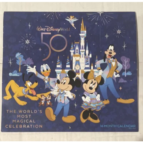 Walt Disney World 50th Anniversary 16 Month Calendar 2021-2022 - NEW Not Sealed