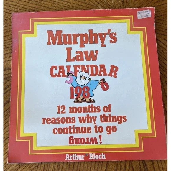 Vintage Murphy's Law Calendar 1980s Retro Humor Arthur Bloch Art 1980 Comedy