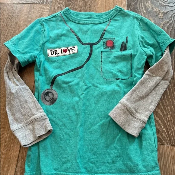 GAP Green and Gray Long‎ Sleeve Tee 