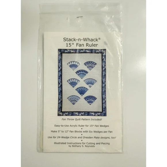 Stack-n-Whack Fan Ruler and Pattern for 15 Degree Fans-B. Reynolds NO‎ RULER