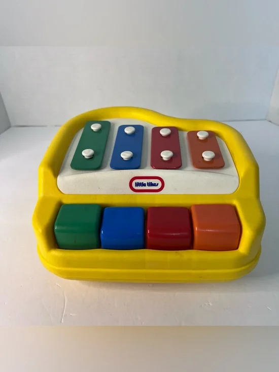 LITTLE TIKES Piano Xylophone Tap a Tune Yellow Toddler Musical BABY Toy VINTAGE