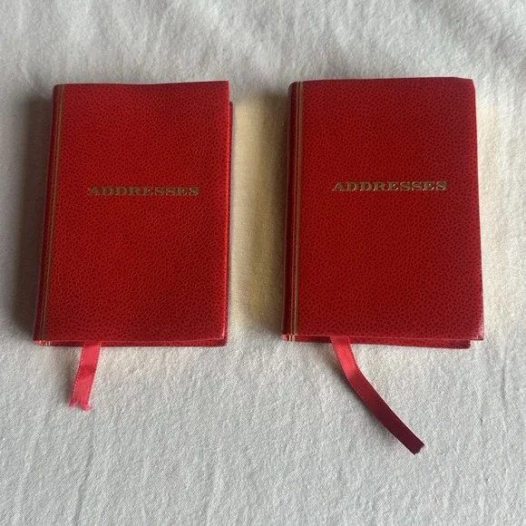 Vintage Saks Fifth Avenue Leather Address Books Made In England: New Unused