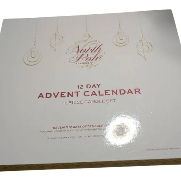 North Pole Trading Co 12 Day Advent Calendar Candle Set - Red