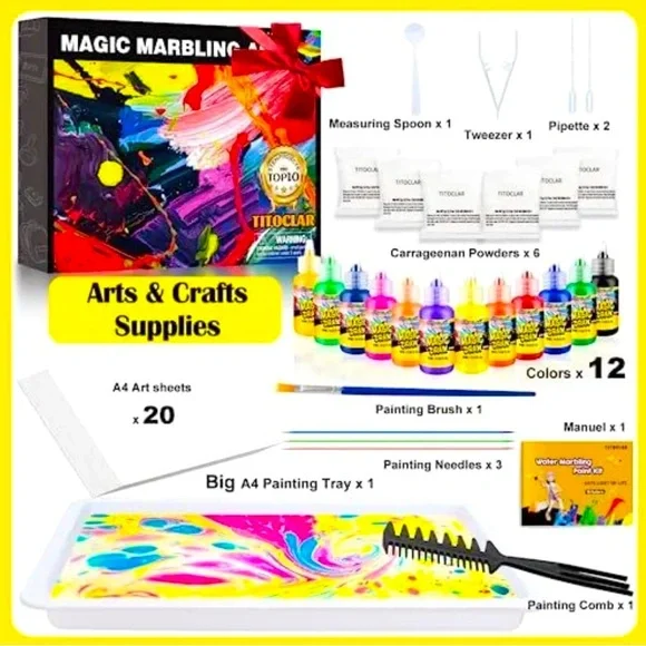 Magic water marbling paint Art tools For Kids NEW